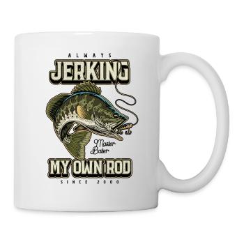 Always Jerking My Rod Funny Fishing Born 2000 - Mug - white - Right