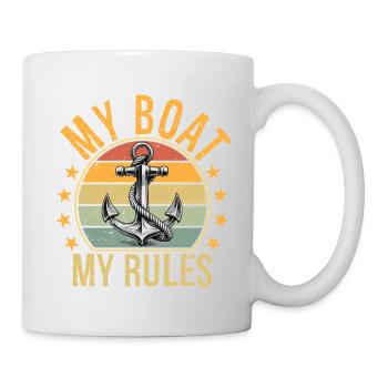 My Boat My Rules Funny Boating Captain - Tasse - Weiß - Rechts