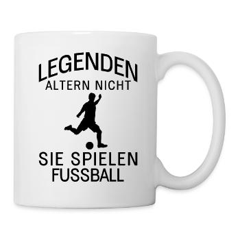 Legenden altern nicht Fußball - Tasse - Weiß - Rechts