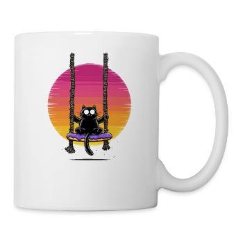 Cat on Swing Sunset - Mug - white - Right