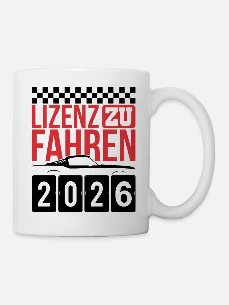 Führerschein 2026 Fahrprüfung Führerscheinprüfung - Tasse - Weiß