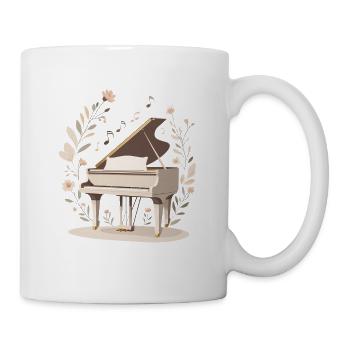 Sérénade au piano fleuri - Mug blanc - blanc - Droite