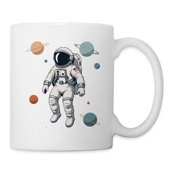 Astronaut im Planetenlabyrinth - Tasse - Weiß - Rechts