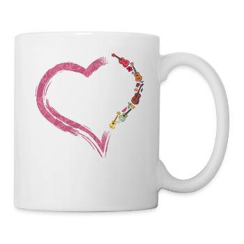 Hawaiian Ukulele Uke Heart - Tasse - Weiß - Rechts