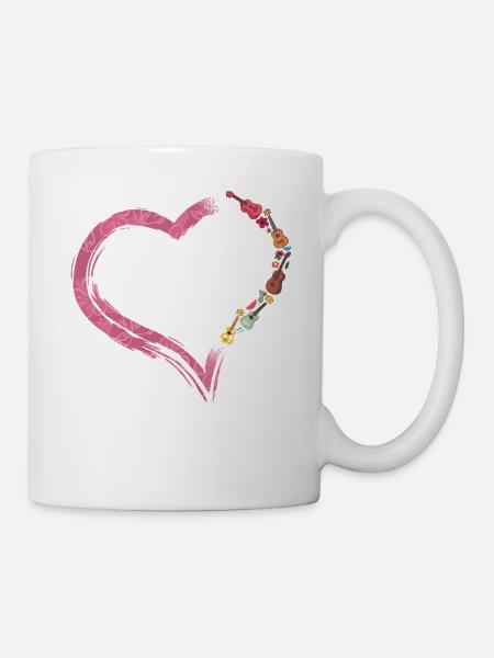Hawaiian Ukulele Uke Heart - Tasse - Weiß