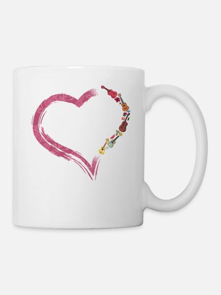 Hawaiian Ukulele Uke Heart - Tasse - Weiß