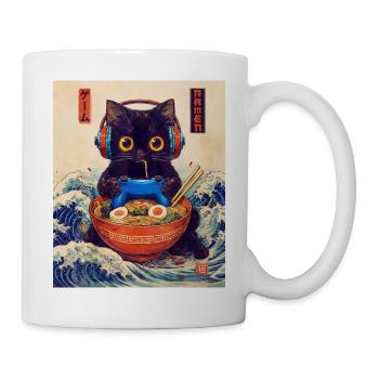 Cat Ramen Japanese Kawaii Cat Anime - Mug - white - Right