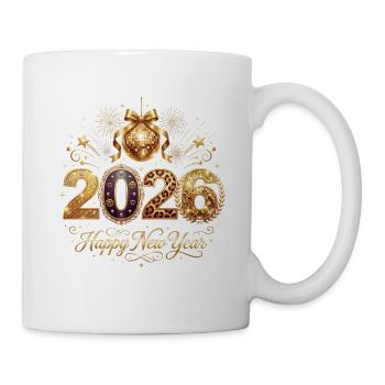 Happy New Year Party 2026 Disco Ball - Tasse - Weiß - Rechts