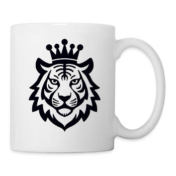 Tiger mit Krone König der Wildnis - Tasse - Weiß - Rechts