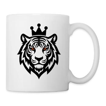 Tiger mit Krone König der Wildnis - Tasse - Weiß - Rechts