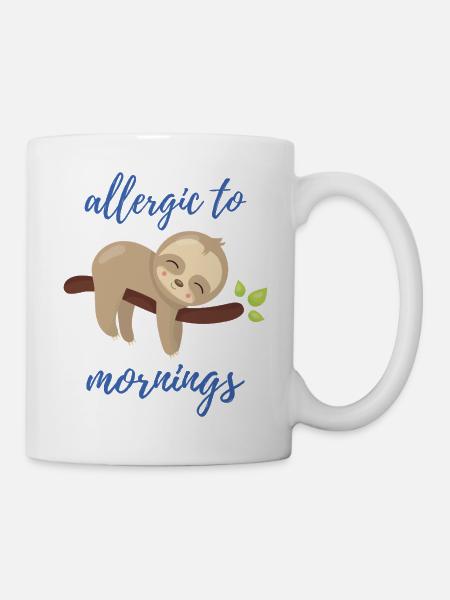 Allergisch gegen Morgen - Tasse - Weiß