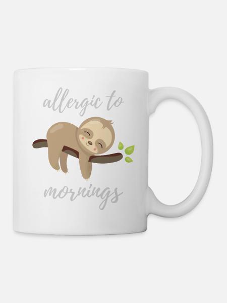 Allergisch gegen Morgen - Tasse - Weiß