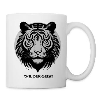 Tigergesicht im Kreis-Design - Tasse - Weiß - Rechts
