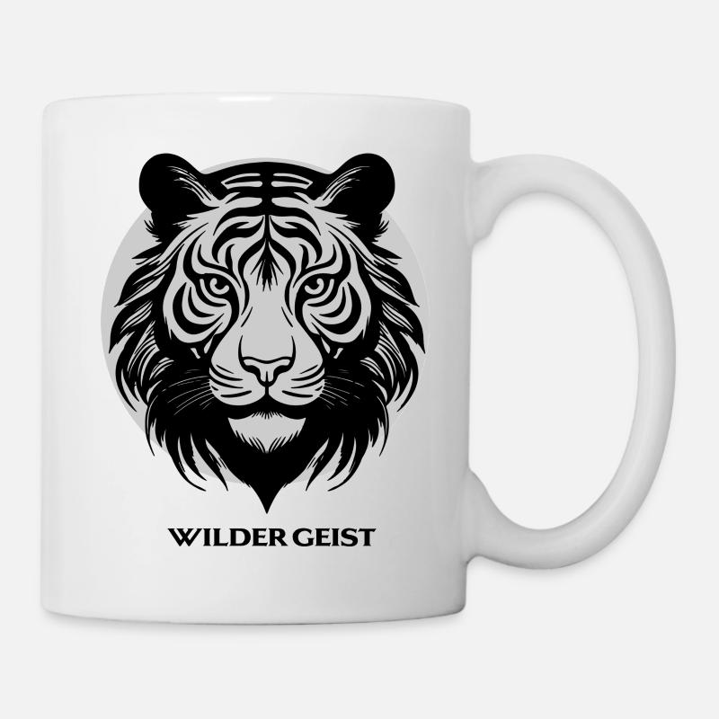 Tigergesicht im Kreis-Design - Tasse - Weiß