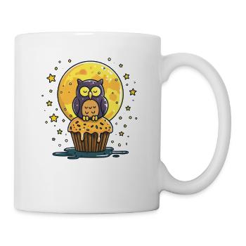 Nacht Eulen Cupcake - Tasse - Weiß - Rechts