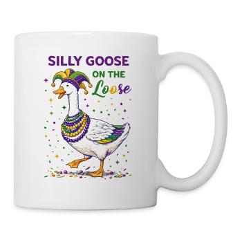 Gänsekarneval: Gans im Groove - Tasse - Weiß - Rechts