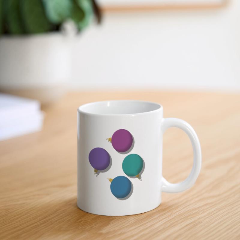 4 bunte Weihnachtskugeln  Tasse