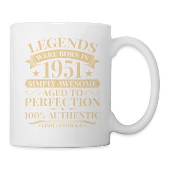 Jahrgang 1951 Baujahr Vintage Geburtstag - Tasse - Weiß - Rechts