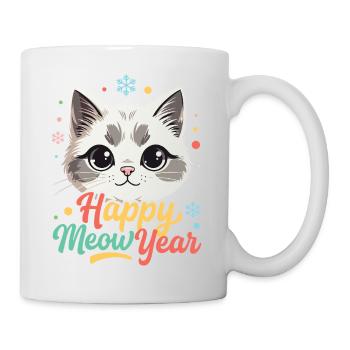 Chat mignon Nouvel An Arc en ciel - Mug blanc - blanc - Droite