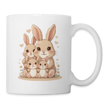 Kuschelhase Familienliebe - Tasse - Weiß - Rechts