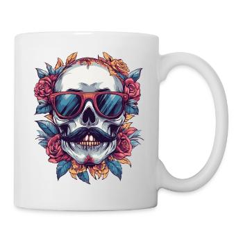 Tatouage du crâne squelette - Mug blanc - blanc - Droite