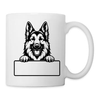 Deutsche Schäferhund Porträt mit Pfoten - Tasse - Weiß - Rechts