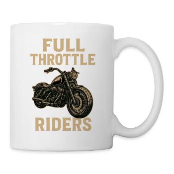 Full Throttle Riders, Biker Motorcycle Motif - Mug - white - Right