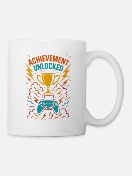 Gamer Achievement, Zocker Trophäe Geschenk - Tasse - Weiß