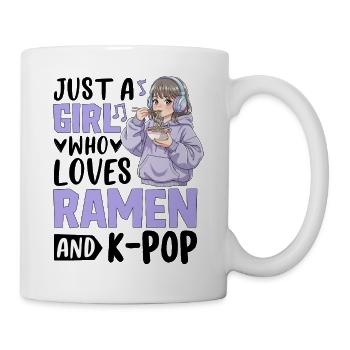 Juste une fille qui adore les ramen et la K-pop - Mug blanc - blanc - Droite