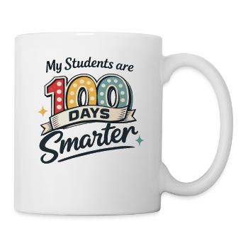 Meine Schüler: 100 Tage Schlauer - Tasse - Weiß - Rechts