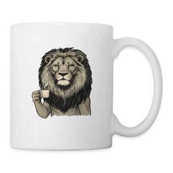 Kaffee Löwe Portrait - Tasse - Weiß - Rechts