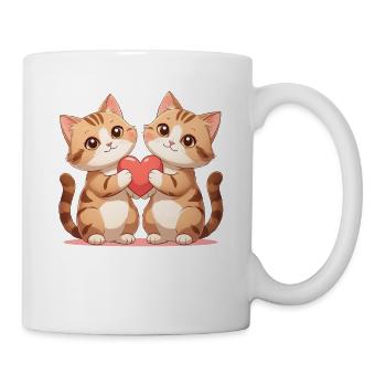 Katzenherz Duett - Tasse - Weiß - Rechts