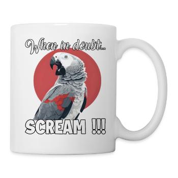 Screaming African grey parrot T, funny parrot - Mug - white - Right