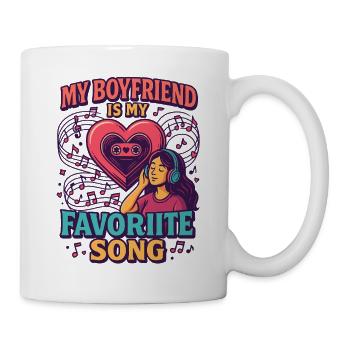 Valentinstag boyfriend liebeslied, musik romantik - Tasse - Weiß - Rechts