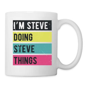 Ich bin Steve Doing Steve Things Retro Colors - Tasse - Weiß - Rechts