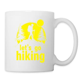 Let's go hiking mountaineer hiker silhouette - Mug - white - Right