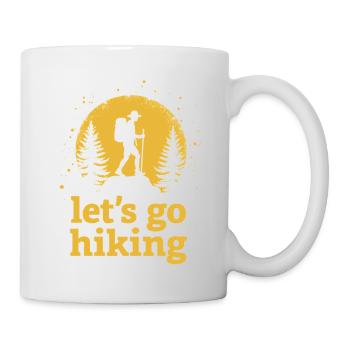 Let's go hiking Bergsteiger Wanderer Silhouette - Tasse - Weiß - Rechts