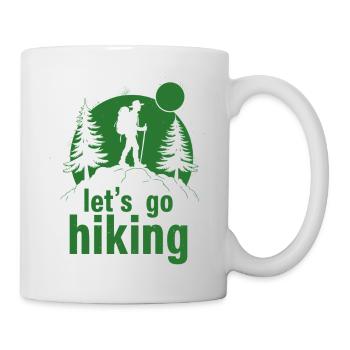 Let's go hiking Bergsteiger Wanderer Silhouette - Tasse - Weiß - Rechts