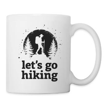 Let's go hiking Bergsteiger Wanderer Silhouette - Tasse - Weiß - Rechts