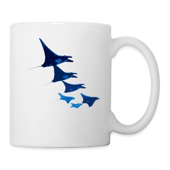 Manta Rochen Teufelsrochen Stachelrochen Taucher - Tasse - Weiß - Rechts
