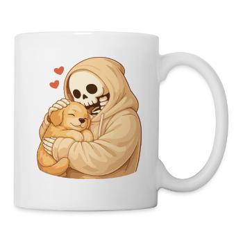 Cozy Skelett mit Welpe – Geborgenheit - Tasse - Weiß - Rechts