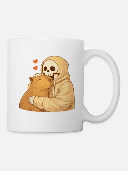 Cozy Skelett mit Capybara – Geborgenheit - Kop/krus - hvid