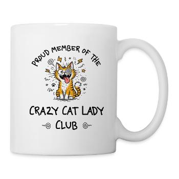 Proud Member Of The Crazy Cat Lady Club Doodle - Tasse - Weiß - Rechts