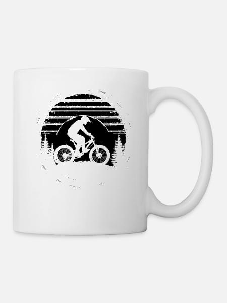 Mountainbiking Illustration - Tasse - Weiß
