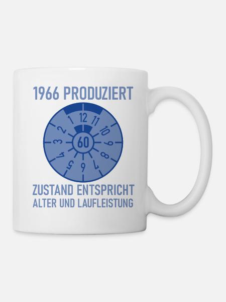 1966 Geboren 60. Geburtstag Auto Tuning HU Zustand - Tasse - Weiß