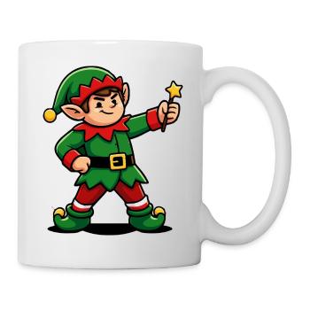 Cute Christmas Elf Holiday Mascot - Mug - white - Right
