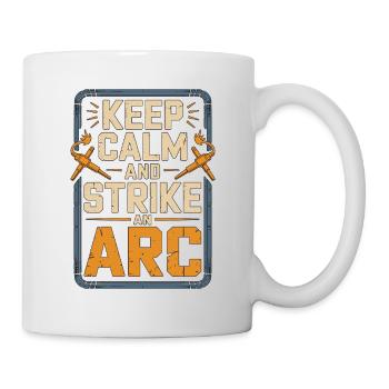 Soudeur Reste Calme et Frappe la Métallurgie en Acier - Mug blanc - blanc - Droite