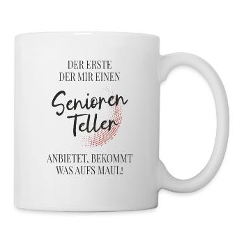 Senior Plate – Funny Saying for Seniors - Mug - white - Right