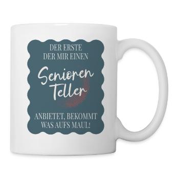 Senior Plate – Funny Saying for Seniors - Mug - white - Right