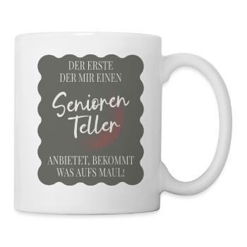 Senior Plate – Funny Saying for Seniors - Mug - white - Right